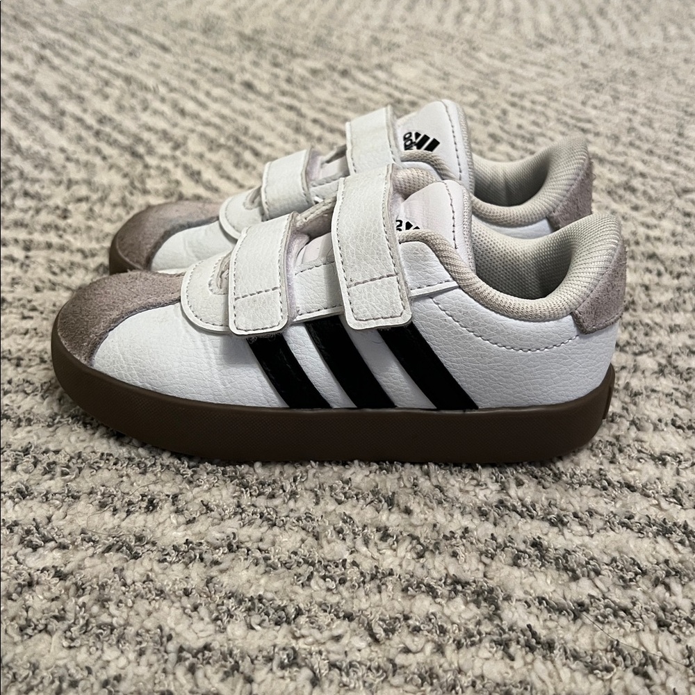 Adidas Toddler White and Black Sneakers